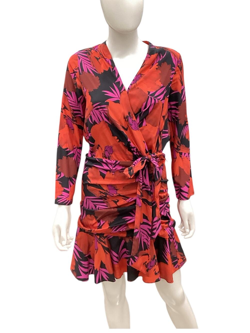 Veronica Beard Silk Floral Wrap Dress